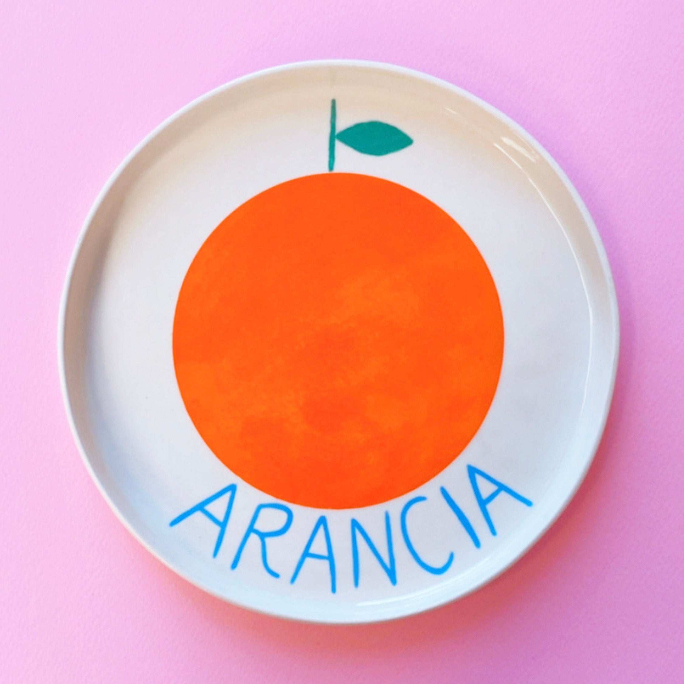 Arancia Plate | Hand painted Aesthetic Tableware, Illustrared Ceramic Wall Plate