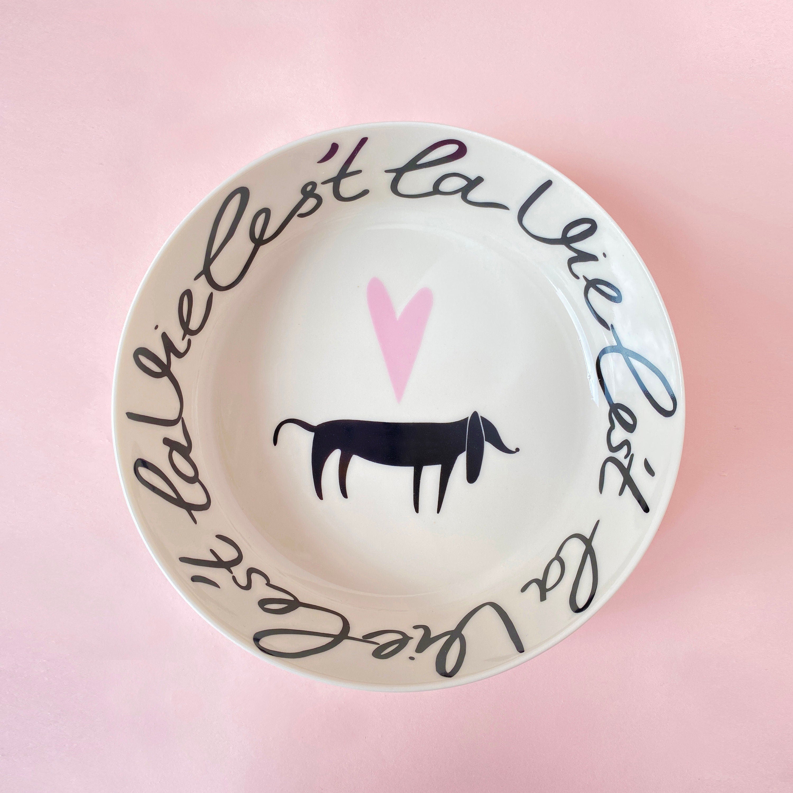Fine Porcelain Bowl | C'est La Vie Collection Unique Granola Bowl French Style Original Design Tableware