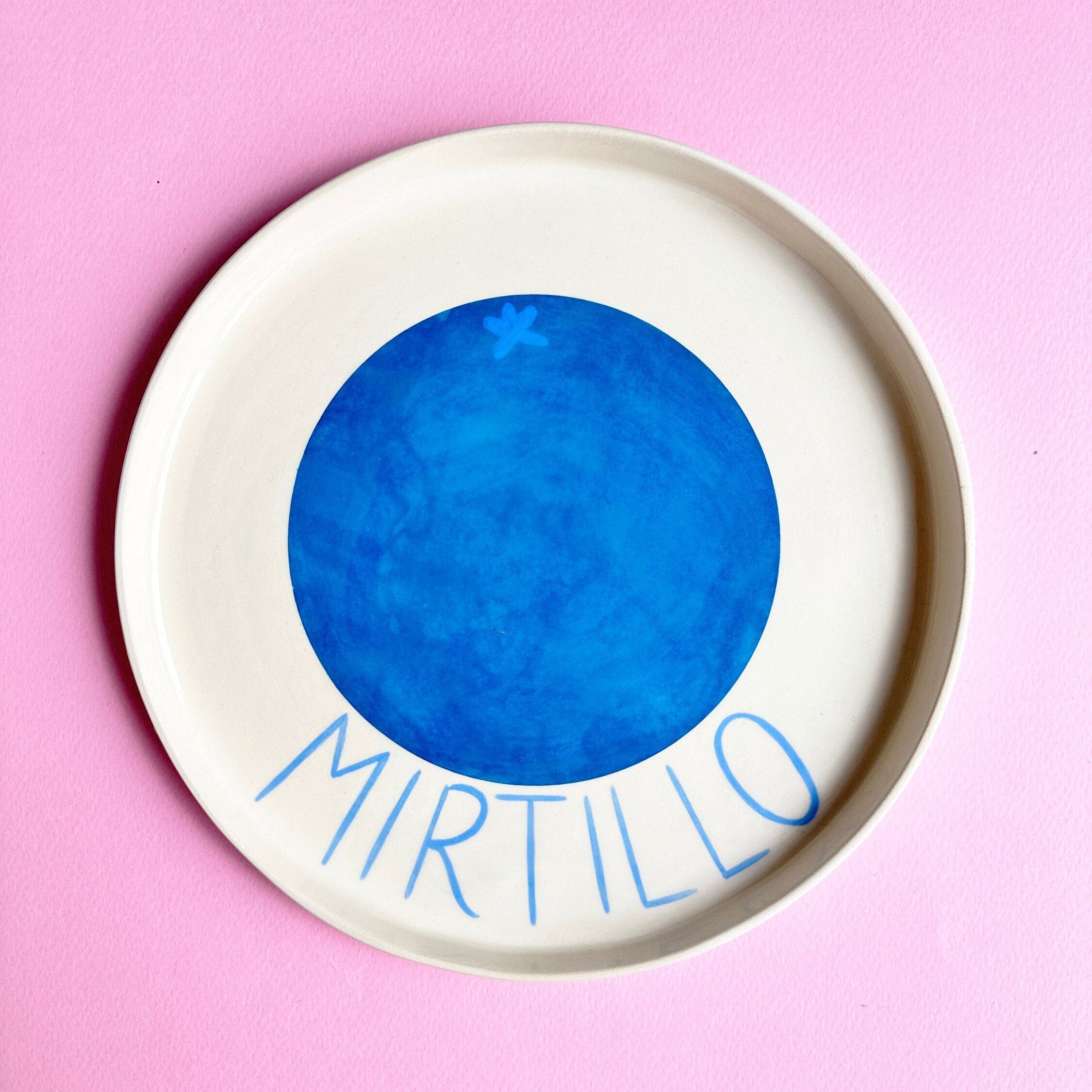Mirtillo Handmade Plate | Ceramic Wall Decoration, Unique Serving Plate, Modern Minimalist Design Wall Art, Wall Decor for Kitchen