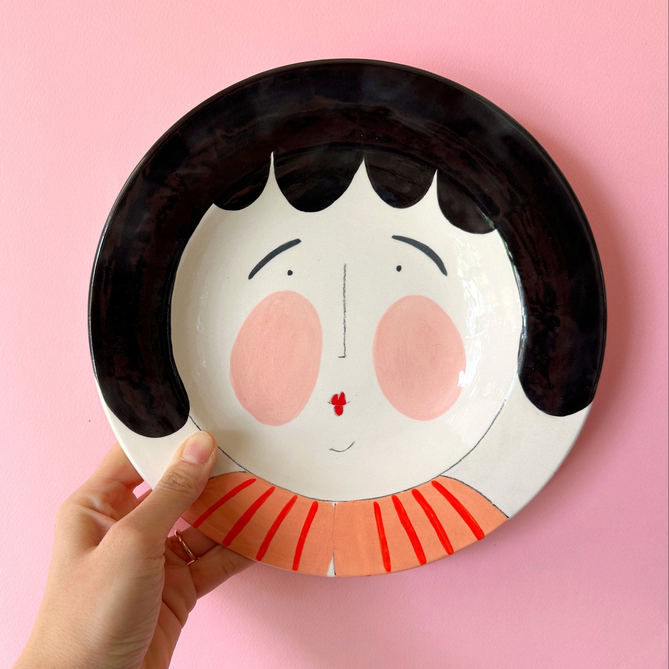 The Girl | Handmade Ceramic Plate, Cool Wall Plate, Unique Serving Plate, Cute Plate