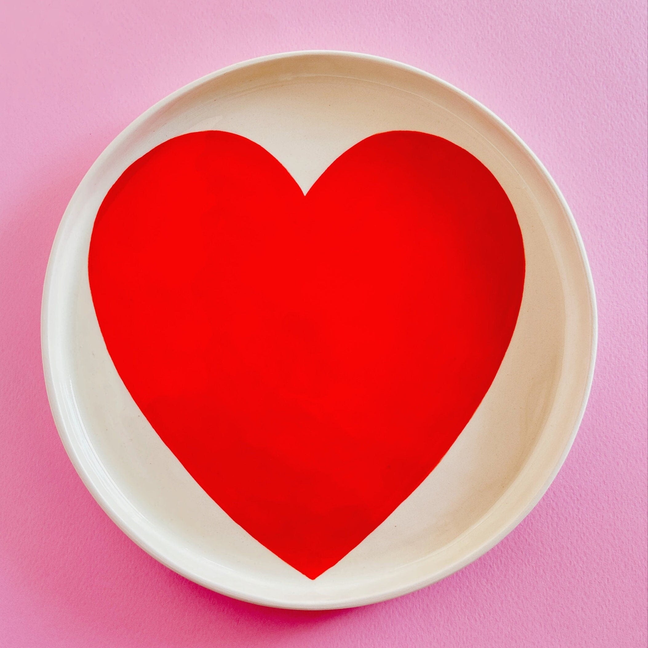 LOVE Plate | Handmade Ceramic Serving Plate | Unique Minimalist Home Decoration | Hand Painted Wall Decor