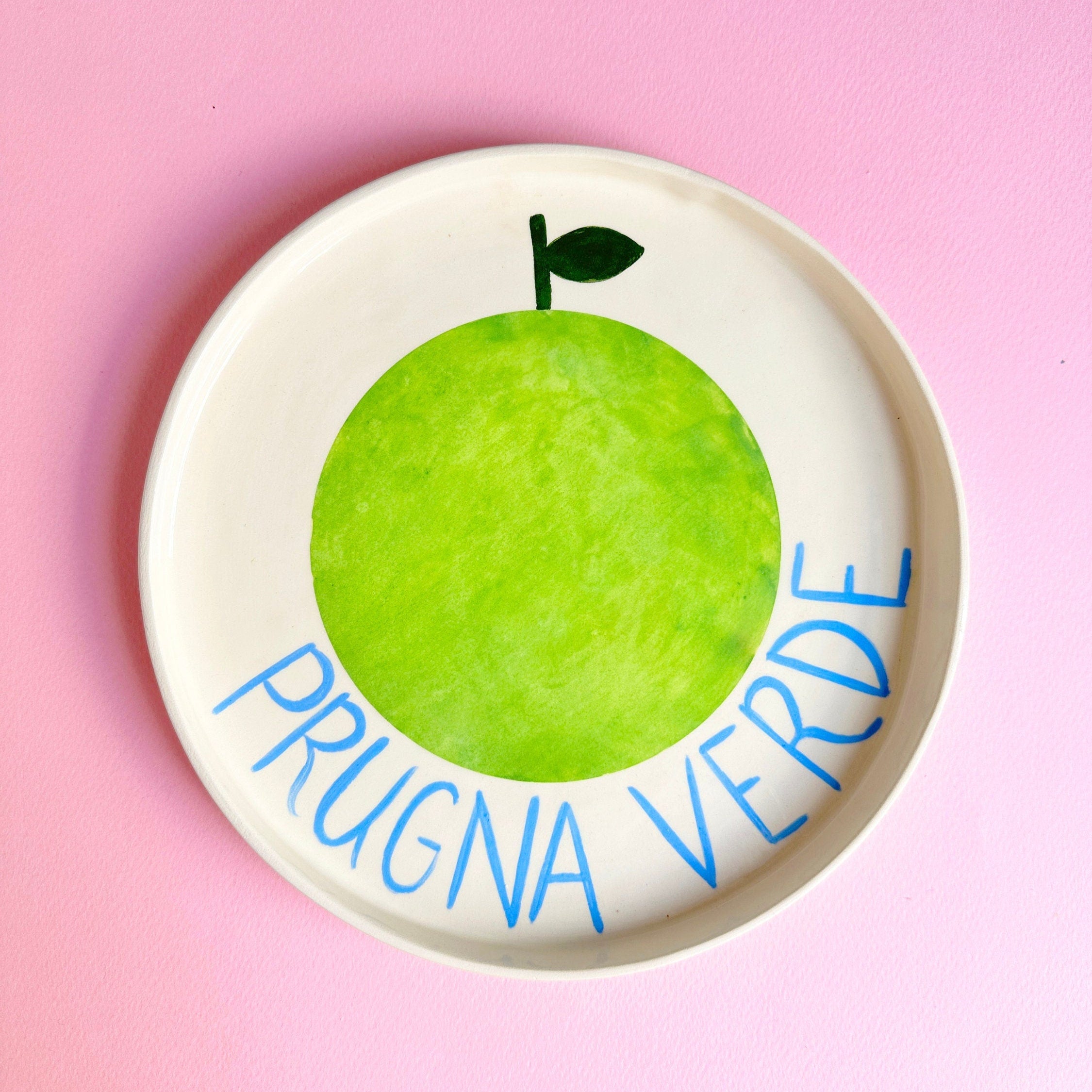 Prugna Verde Plate / Handmade Ceramic Serving Plate, Plate Handmade and Hand Painted