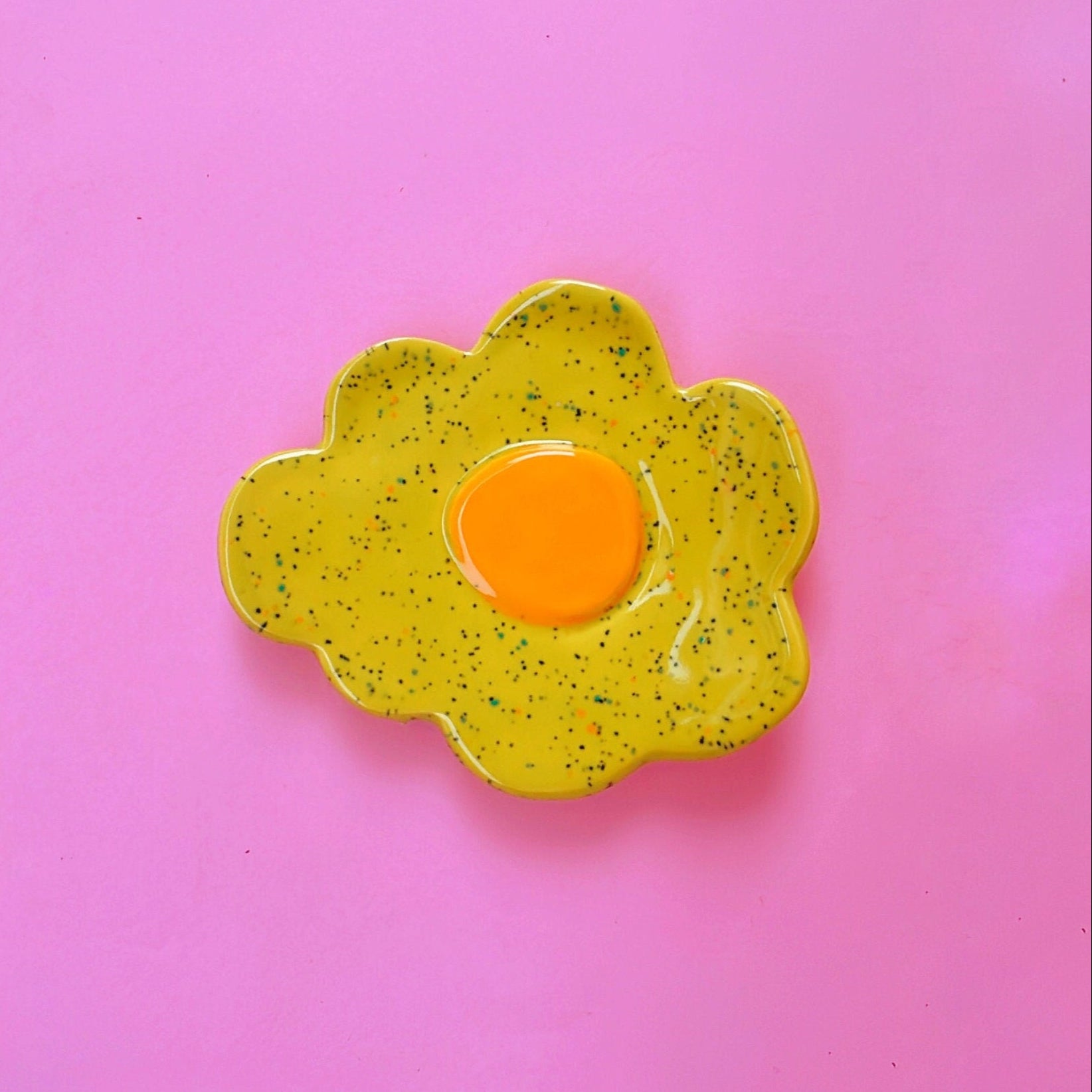 Flower Spoon Rest | Handmade Glazed Ceramic Jewelry Tray, Original Design Wall Decor | Minimalist Home Decoration