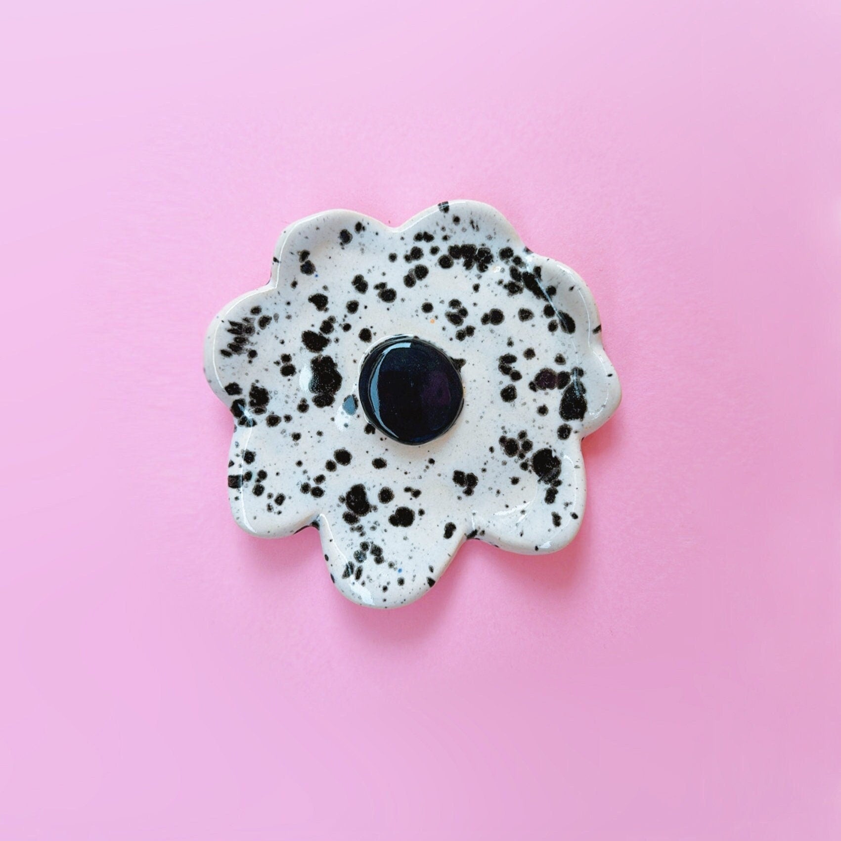 Flower Dish for Jewelry | Handmade Ceramic Tea Bag, Ceramic Plate Art, Cute Spoon Rest, Unique Wall Art, Wall Decor, Cool Mini Plate