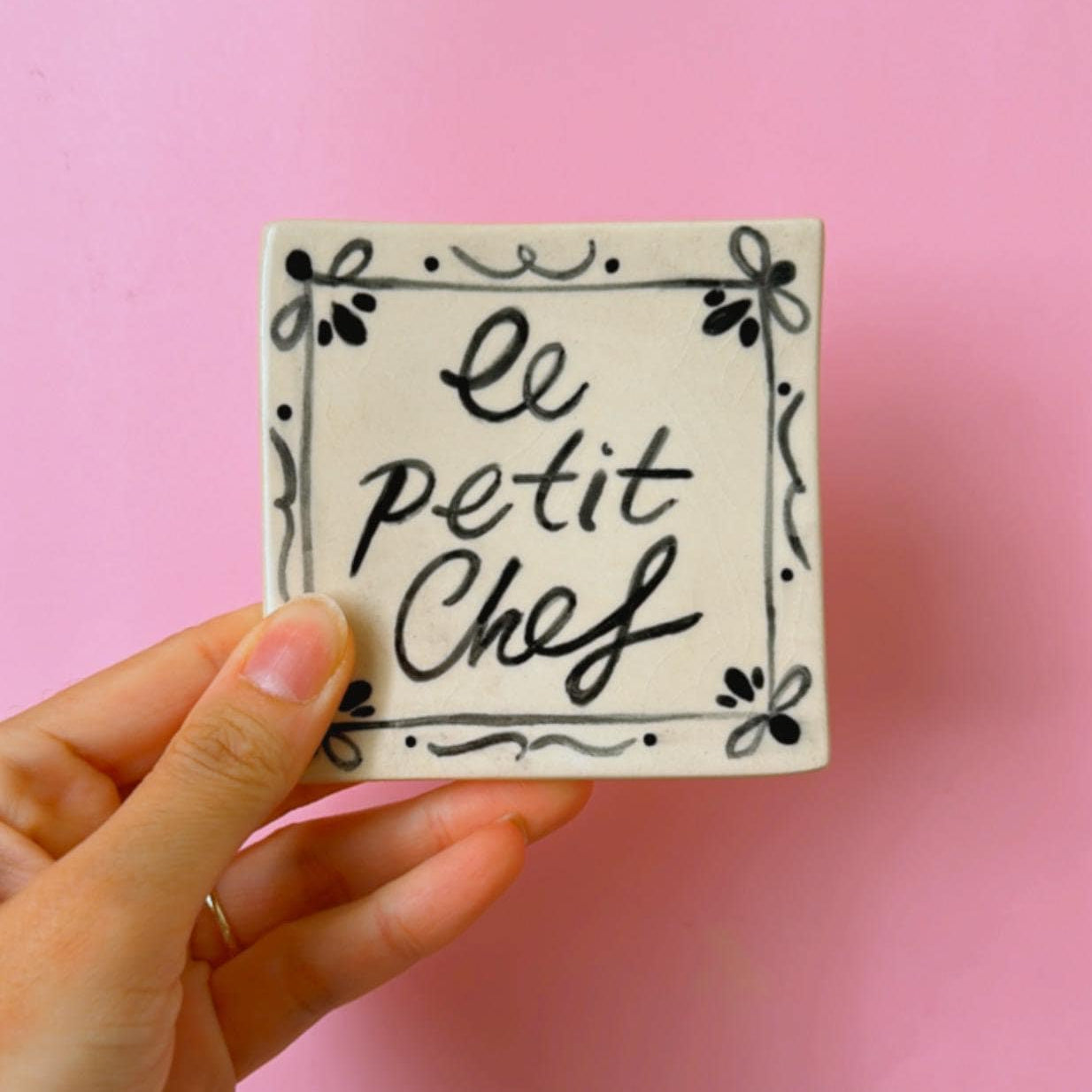 Le Petit Chef Spoon Rest | Handmade Unique Design Kitchenware, Aesthetic Wall Art, Hand-painted Spoon Holder