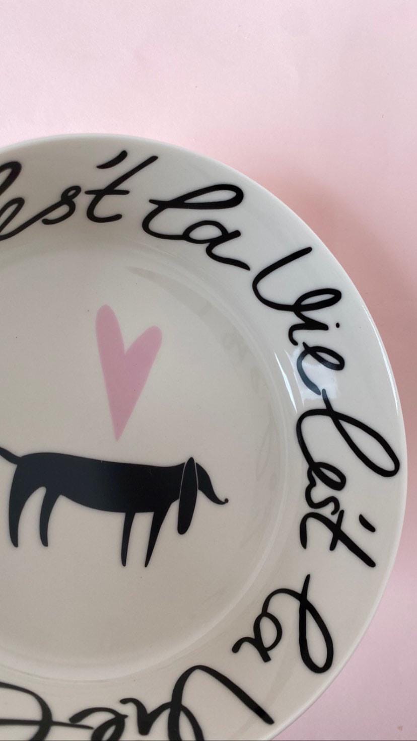 Fine Porcelain Bowl | C'est La Vie Collection Unique Granola Bowl French Style Original Design Tableware