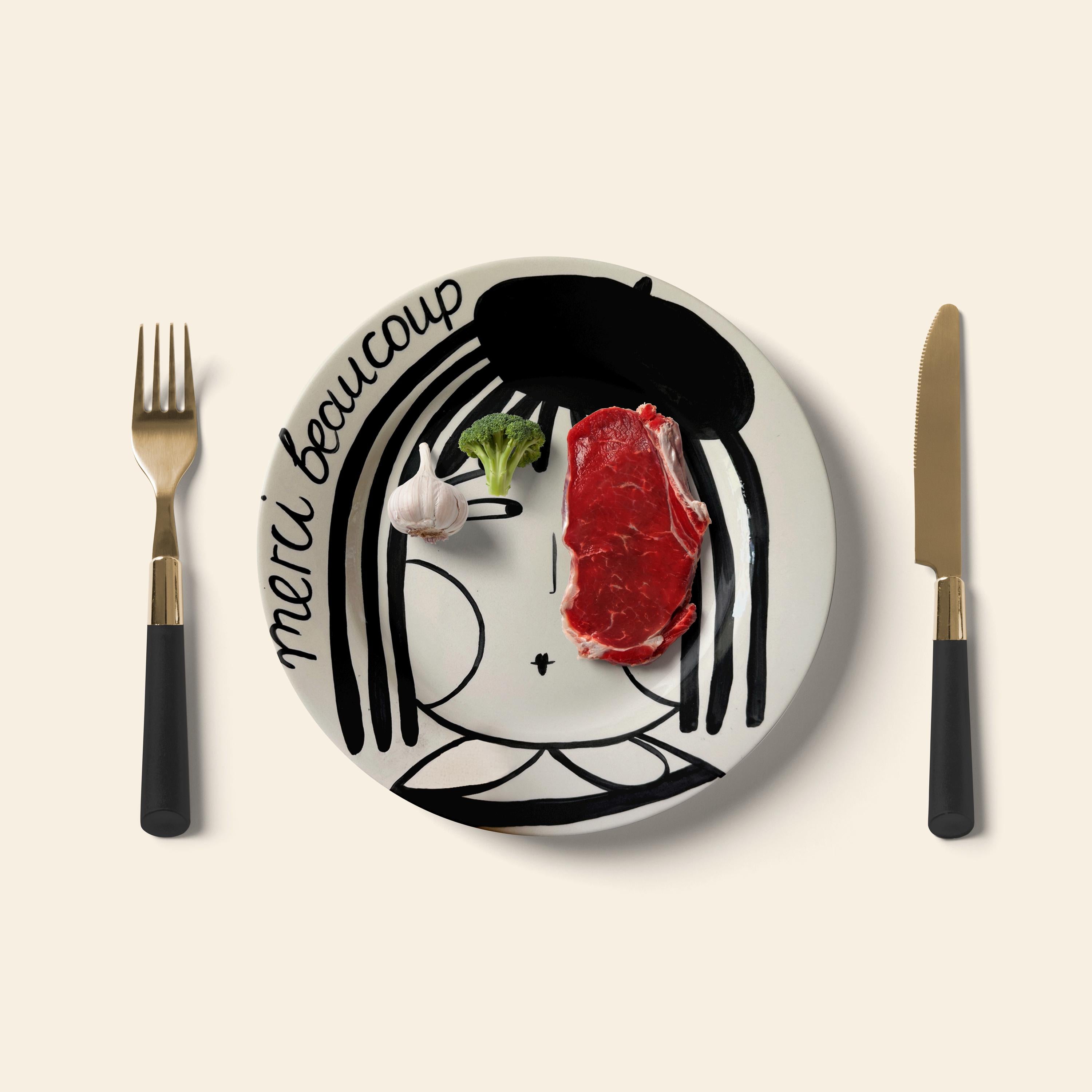Pink Vase Ceramic Plate | Handmade Glazed Ceramic Serving Plate, Hand Painted Aesthetic Kitchenware