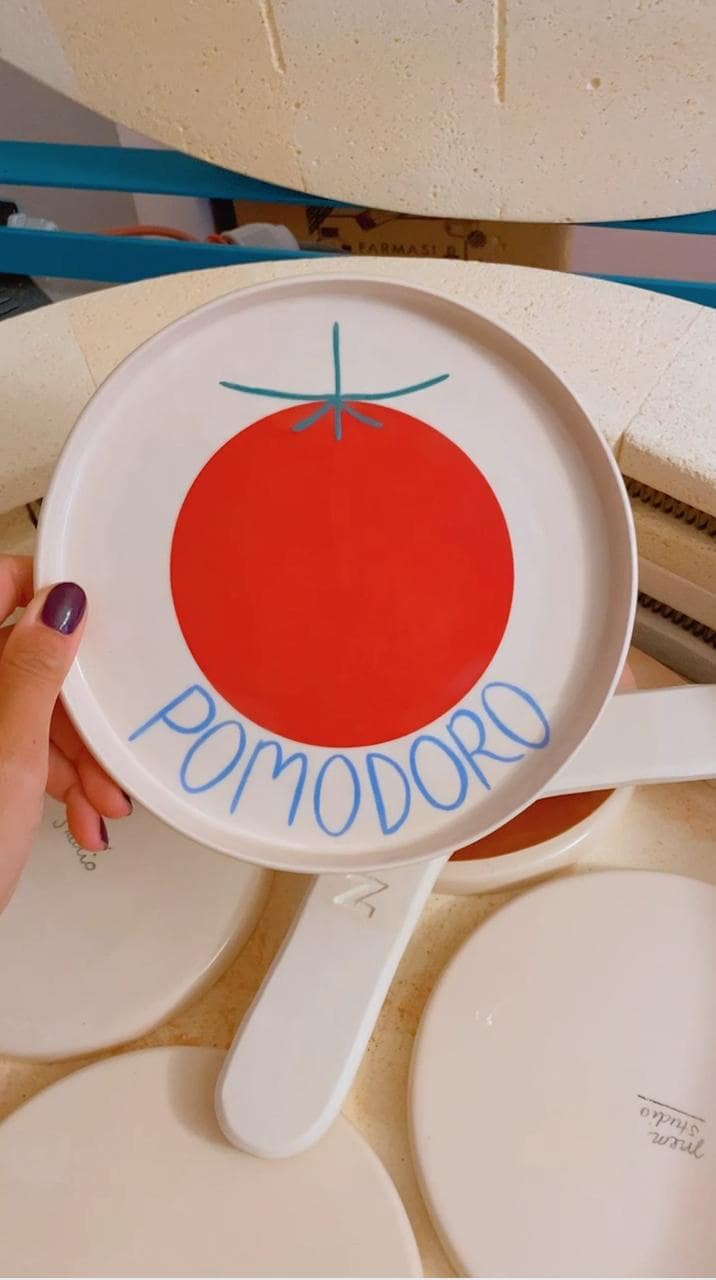Pomodoro | El Yapımı Stoneware Tabak ~ Duvar Dekoru
